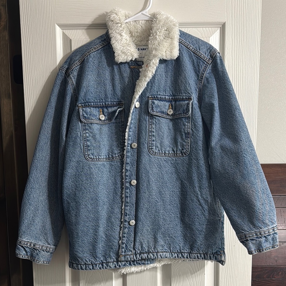 Blue Denim Sherpa Jacket